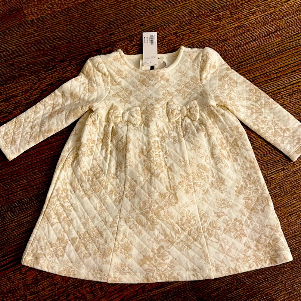 Janie and Jack Cream and Beige Dress Toddler girl